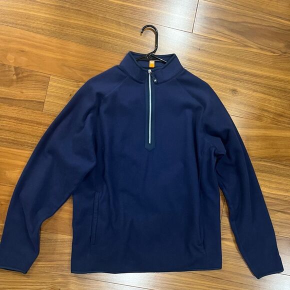 Peter Millar mens Navy Thermal Flow Quarter-Zip Pullover size M - Picture 1 of 7